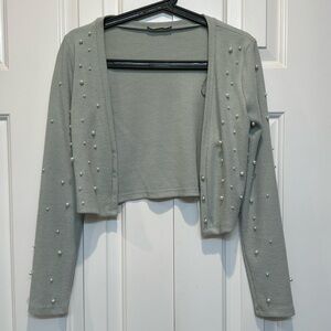 Zara pearl cardigan top